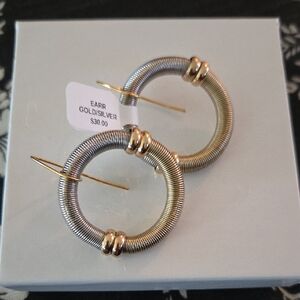 Gold and Silver Hoop Earrings nwt